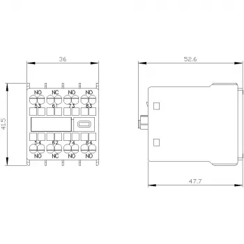 Siemens hulpschakelaarblok 3RH2911-2GA31, 1 S + 1 Ö, schroefaansluiting, frontmontage