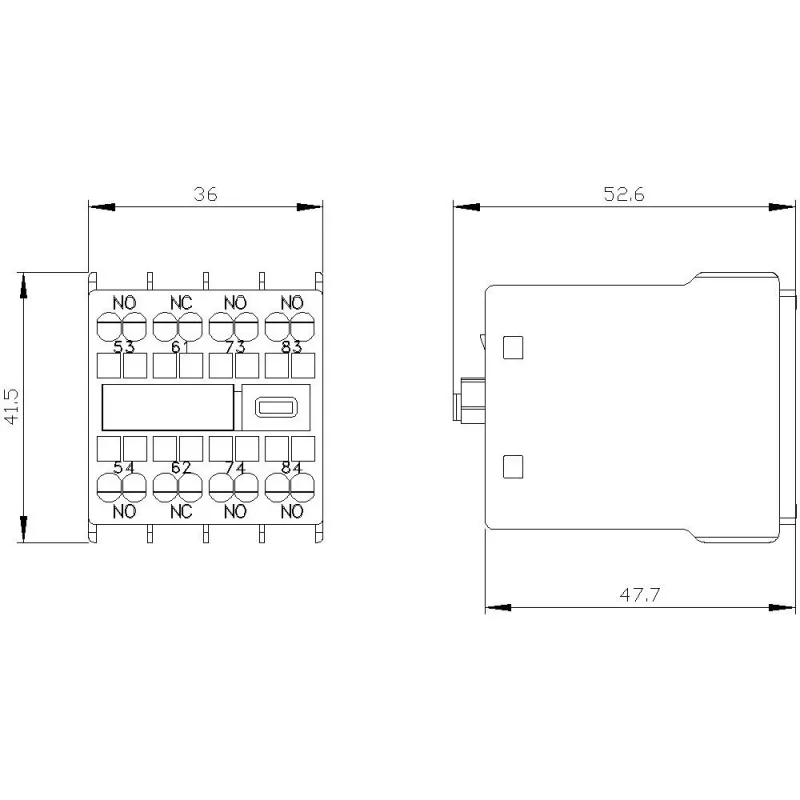 Siemens hulpschakelaarblok 3RH2911-2GA31, 1 S + 1 Ö, schroefaansluiting, frontmontage