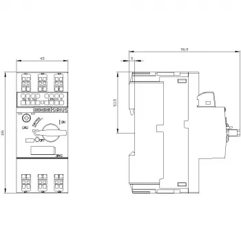 Siemens SIRIUS 3RV2011-1DA25 motorbeveiligingsschakelaar, 2,2-3,2 A, 3-polig, schroefklemmen, klasse 10