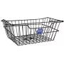 FISCHER fiets achterdrager mand, zwart grof gaas staaldraad, gereedschapsloze klembevestiging, 5 kg draagvermogen 61036