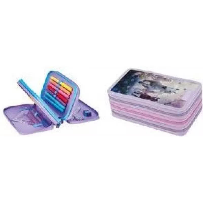 Herlitz TriCase Whisper Mane 31-delige etui, polyester, 3 vakken, 3 ritsen 400205915