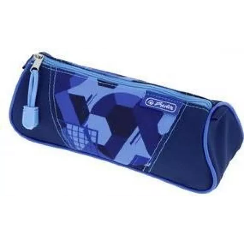 Herlitz etui driehoekig blauw Goal polyester, 1 ritsvak 400205920