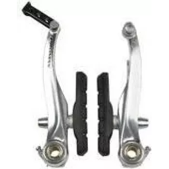 FISCHER V-brake velgrem set met remblokken voor aluminium velgen, voor of achter, zilver 85202