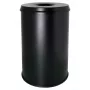 HELIT H2515695 stalen afvalemmer met vlamdover, 30 L, zwart, rond, Ø335 x 470 mm