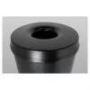 HELIT H2515695 stalen afvalemmer met vlamdover, 30 L, zwart, rond, Ø335 x 470 mm