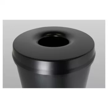 HELIT H2515695 stalen afvalemmer met vlamdover, 30 L, zwart, rond, Ø335 x 470 mm