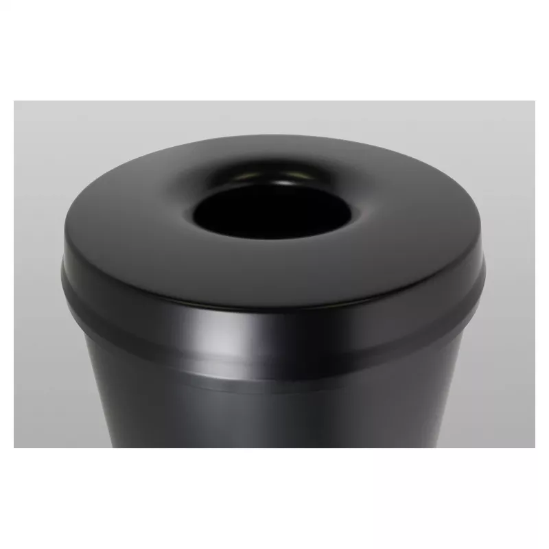 HELIT H2515695 stalen afvalemmer met vlamdover, 30 L, zwart, rond, Ø335 x 470 mm