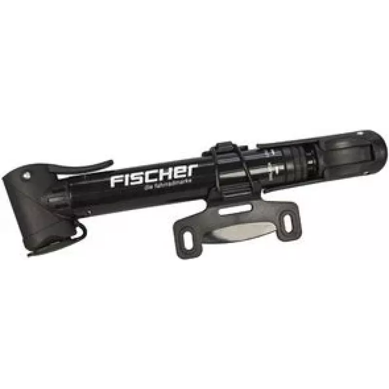 FISCHER mini fietspomp met T-greep, zwart, omschakelbaar hogedruk/hoge volume, telescopisch - 1 stuk (85581)