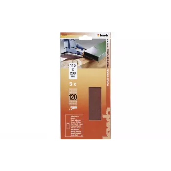 kwb 818912 schuurpapier vel korrel 120, 230 mm x 115 mm, 5 stuks