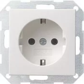 Gira System 55 Schuko stopcontact, reinwit zijdeglans, 16 A, inbouw 018827