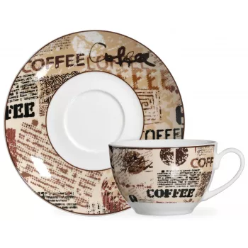 Ritzenhoff & Breker CREMA cappuccinoset, 4-delig, porselein, motiefdruk, vaatwasmachinebestendig 422108