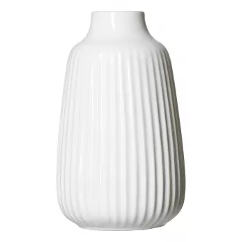 Ritzenhoff & Breker SANREMO witte steengoed bloemvaas 2-delige set, 240 mm, decoratieve groefstructuur 746655