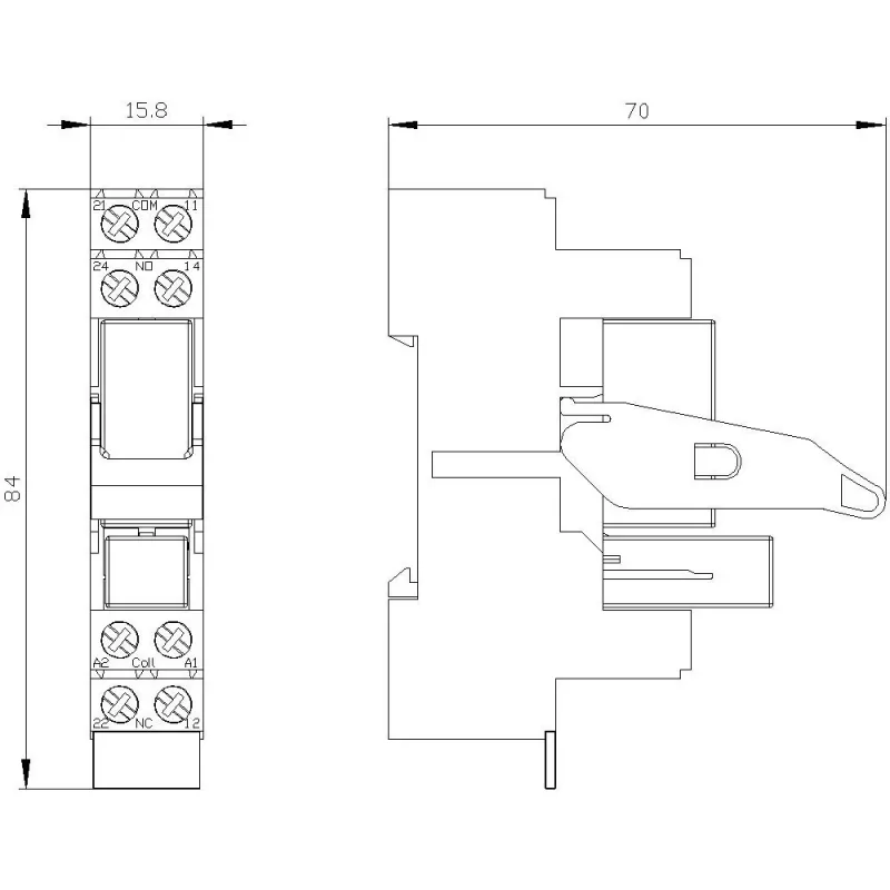 SIEMENS LZS:RT4A4L24 steekrelais 4PDT 24VDC 2W met LED