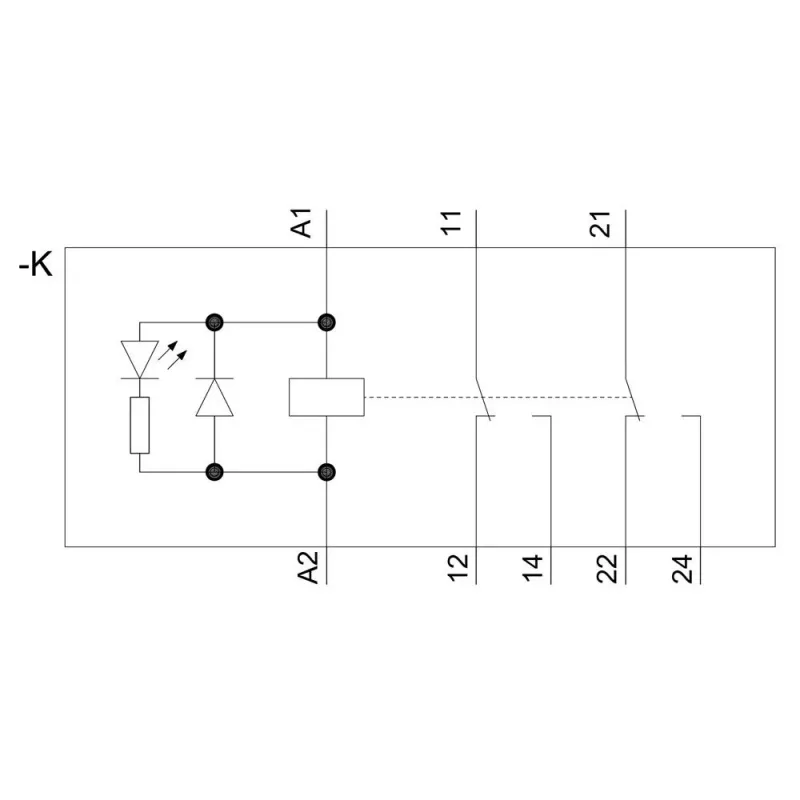 SIEMENS LZS:RT4A4L24 steekrelais 4PDT 24VDC 2W met LED
