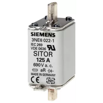 Siemens NH-zekeringpatroon 160 A, maat 00, gG, 500 V AC/250 V DC, mescontacten, frontindicator 3NE8 024-1