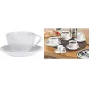 Esmeyer BISTRO koffiekoppen-set, 6 delen, wit porselein, ronde greep, 76 mm hoogte, 220 ml 433-254