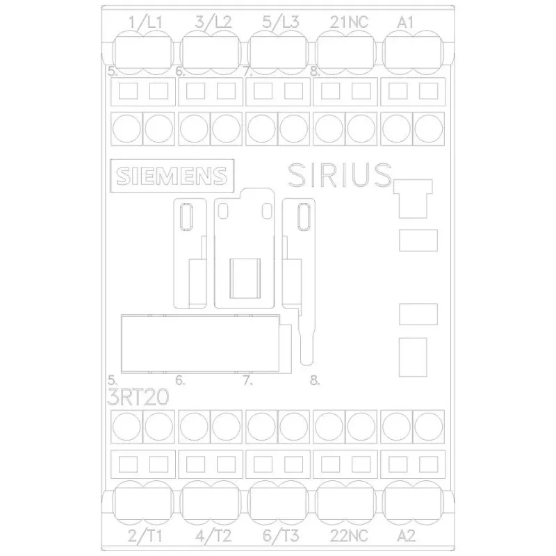 Siemens SIRIUS 3RT2 vermogensrelais 3RT2018-2AP02, 3-polig, 18 A, 24 V AC spoel, schroefklemmen