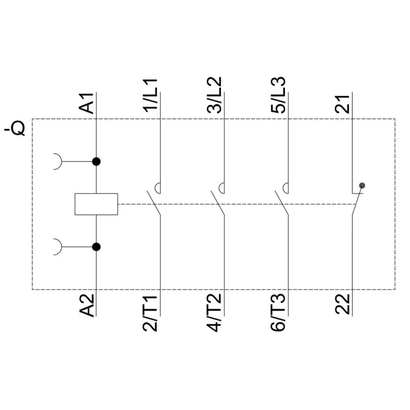 Siemens SIRIUS 3RT2 vermogensrelais 3RT2018-2AP02, 3-polig, 18 A, 24 V AC spoel, schroefklemmen