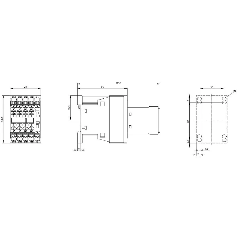 Siemens SIRIUS 3RH2 hulprelais 3RH2244-2BB40, 4 NO + 4 NC, 24 V DC spoel, schroefklemmen