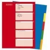 HERLITZ A4 kunststof register, 10-delig, blanco, gemengde kleuren, PP 0,12 mm, meervoudige perforatie, met voorblad (10715415)