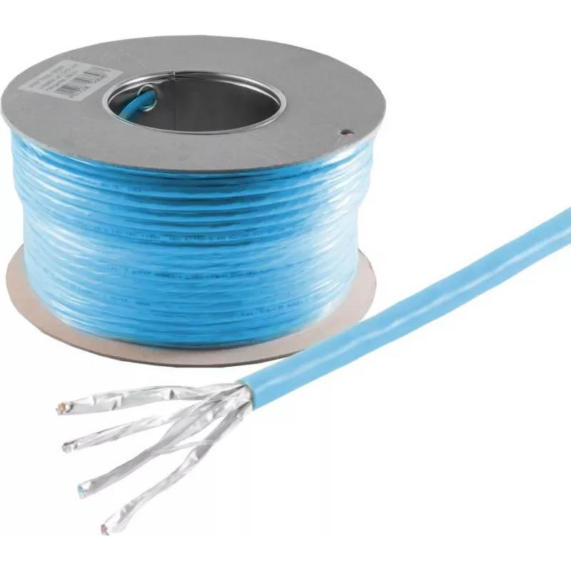 HELOS Cat 8.1 S/FTP PiMF installatiekabel, LSZH, blauw, 100m ring
