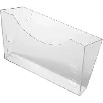 HELIT H6103008 wandhouder voor folderhouder, grijs-transparant