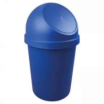 helit ronde afvalbak met zwaaideksel, 45 liter, blauw, polypropyleen, Ø400 mm x H700 mm (H2401334)