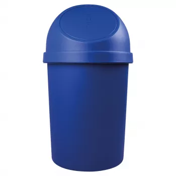 helit ronde afvalbak met zwaaideksel, 45 liter, blauw, polypropyleen, Ø400 mm x H700 mm (H2401334)