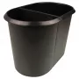 HELIT the double prullenbak, ovaal, 20 L, zwart, PE, zonder deksel, deel 1 (H6103795)