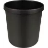 HELIT H6106495 vlamvertragende ronde afvalbak, 18 L, zwart