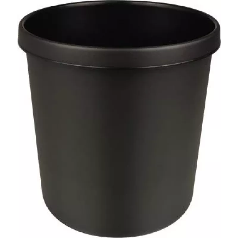 HELIT H6106495 vlamvertragende ronde afvalbak, 18 L, zwart