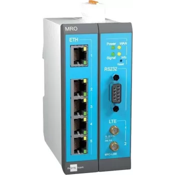 INSYS MoRoS icom MRO-L210 industriële LTE router, Ethernet WAN, 2x 10/100 Ethernet, blauw/grijs/wit 10019403