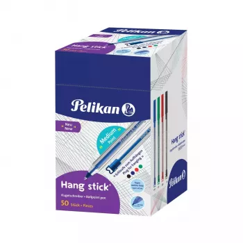 Pelikan Hang Stick balpen, transparant, verschillende inktkleuren, 1,0 mm, wegwerp 400197418