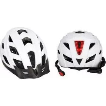 FISCHER Urban Plus Atlanta fietshelm S/M polycarbonaat schaal met EPS binnenwerk, LED-achterlicht, insectennet, vizier 720031