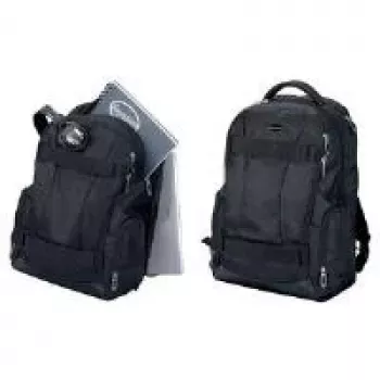 LIGHTPAK Fanactic 20L polyester laptoptas rugzak met zijvak met gevoerde rits, gevoerde rug en gevoerde schouderbanden, meerdere vakken, zwart 24603