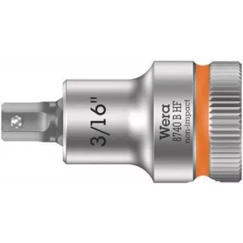 Wera 8740 B HF Zyklop 3/8 inch aandrijving Hex-Plus bit-dop, 3/16 inch met vasthoudfunctie 05003085001
