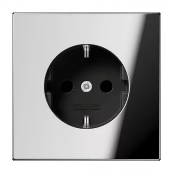 JUNG GCR1520KI Schuko-stopcontact, CEE 7/3, chroom, metaal, inbouw, 16 A, 250 V
