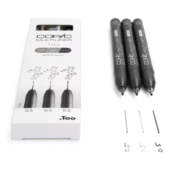 COPIC Multiliner fineliner zwart 0,5 mm, 3 stuks (22075633)