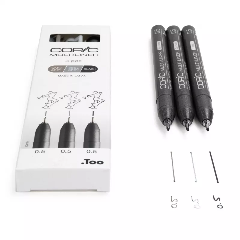COPIC Multiliner fineliner zwart 0,5 mm, 3 stuks (22075633)