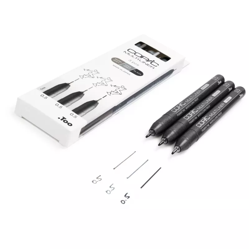 COPIC Multiliner fineliner zwart 0,5 mm, 3 stuks (22075633)
