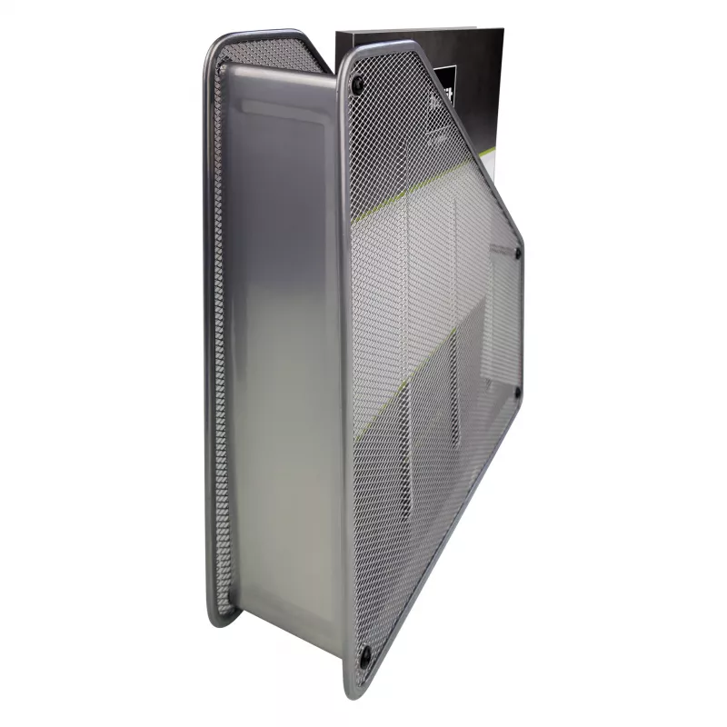 HELIT H2518000 mesh tijdschriftenhouder DIN A4 draadmetaal zilver poedergecoat, 1 stuk