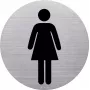 HELIT WC dames pictogram bord, edelstaal, zilver, zelfklevend, 115 mm H6271000