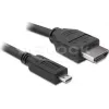 DeLOCK HDMI-naar-micro-HDMI-kabel 2 m, 32 AWG, High Speed met Ethernet, 4K 82664