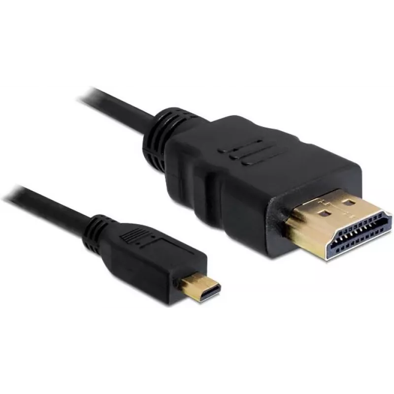 DeLOCK HDMI-naar-micro-HDMI-kabel 2 m, 32 AWG, High Speed met Ethernet, 4K 82664