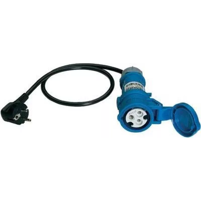 Benning meetadapter Schuko-stekker naar CEE caravancontactdoos 16 A 3-polig blauw (044143)