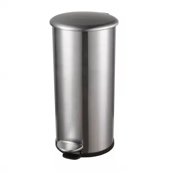 HELIT the zinc voetpedaal afvalemmer 12 L zilver RVS rond soft-close H2406500