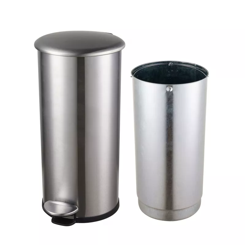 HELIT the zinc voetpedaal afvalemmer 12 L zilver RVS rond soft-close H2406500