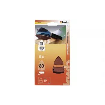 KWB 496108 delta schuurpapier, korrel 80, 93 mm, 5-pack