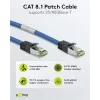 Wentronic Goobay CAT 8.1 patchkabel, S/FTP (PiMF), blauw, 5 m, LSZH, koper, 24 AWG 45662