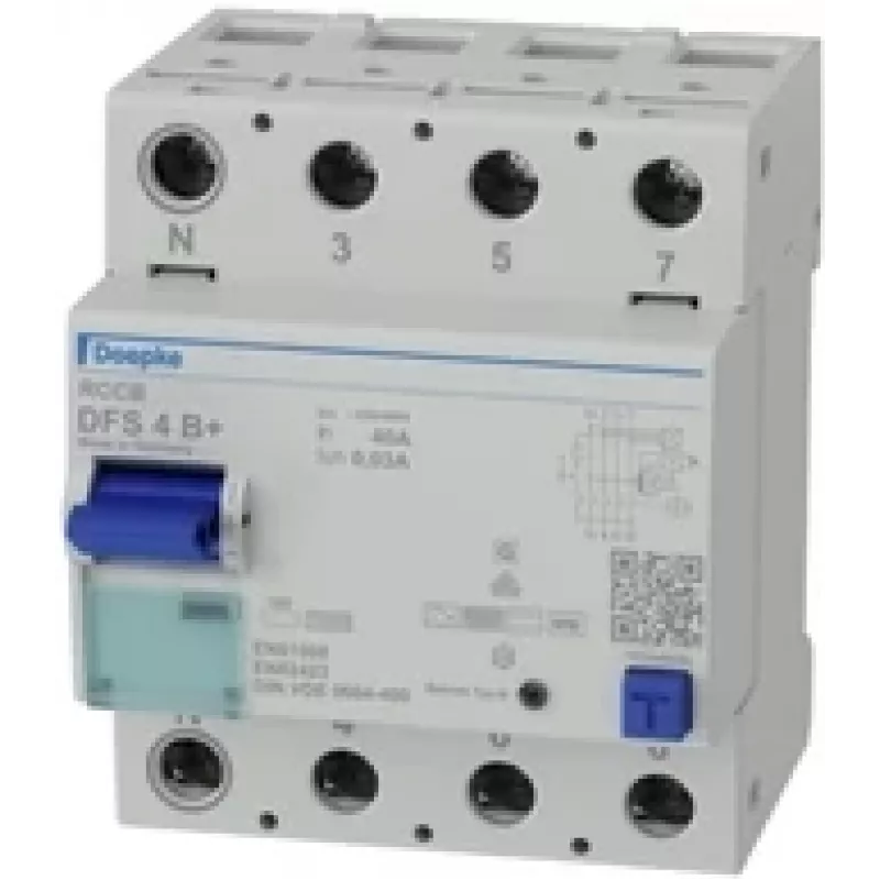 Doepke DFS 4 040-4/0.03-B+ allstroomgevoelige aardlekschakelaar, 4-polig, 40 A, 30 mA, type B+ 09134895